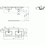Ideal Standard Tempo E053401 dviejų dubenų praustuvas 1215x450